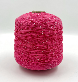 Пряжа Cotton Paillettes, D&C Yarns, хлопок, цвет барби